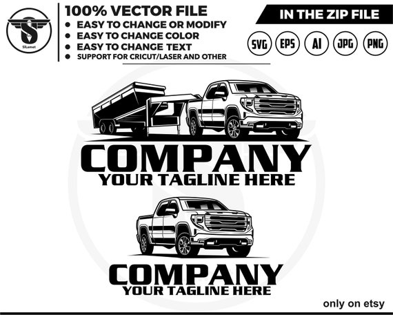 pickup dump trailer , dump trailer logo, pickup svg,trailer logo,trailer towing, logo,towing Company, Logo pickup, 2022 GMC SIERRA 1500