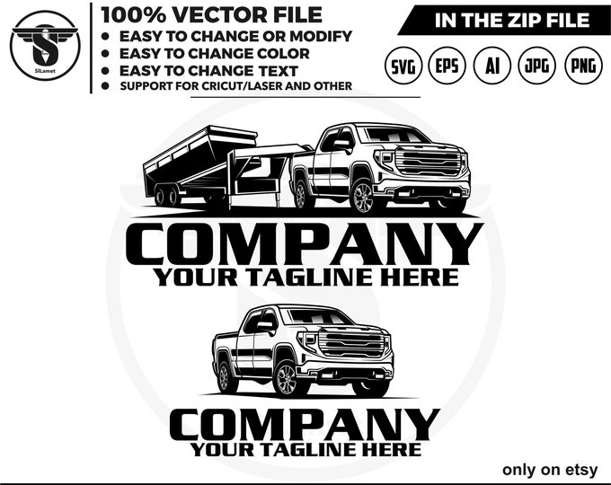 pickup dump trailer , dump trailer logo, pickup svg,trailer logo,trailer towing, logo,towing Company, Logo pickup, 2022 GMC SIERRA 1500