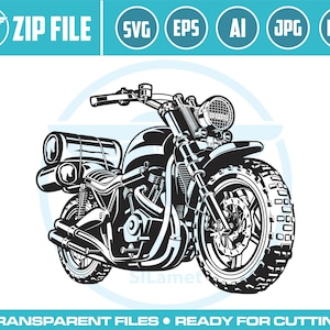 SVG de motocicleta clásica: Chopper Cruiser (SVG, PNG)