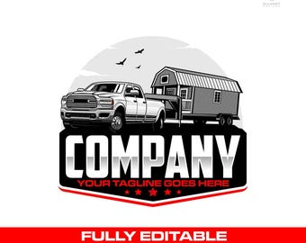Shed Hauler Logo: Tiny House Barn Delivery Vector Designs (SVG, EPS, PNG)
