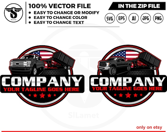 america pickup and dump trailer logo, United States pickup and trailer logo - trailer towing logo - towing Company Logo - pickup