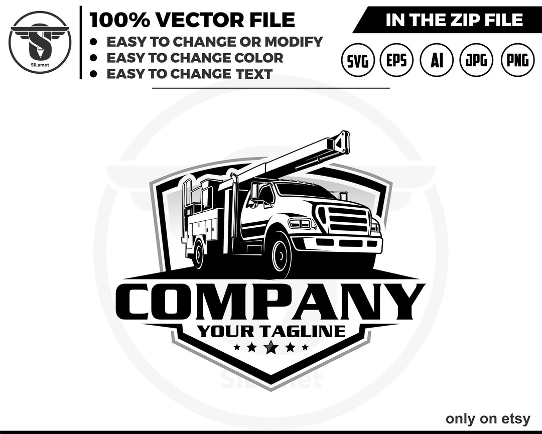Bucket Truck Logo Maintainer Service Truck Logo SERVICE/MECHANICS