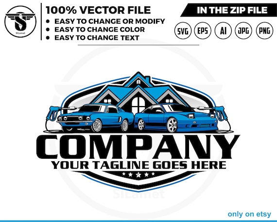 Car wash logo - car wash house logo - Pressure Wash logo - Wash House logo - house washing logo - wash logo - clean logo