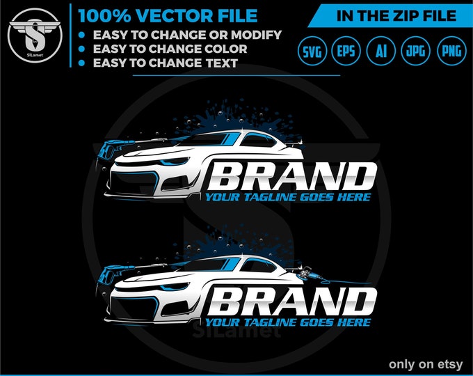 car wash logo template - auto detailing car logo template - Car Detailing Services logo - car clean logo - auto detailing logo SVG