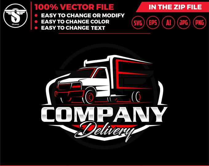 box truck logo - delevery truck logo template - Truck delevery svg
