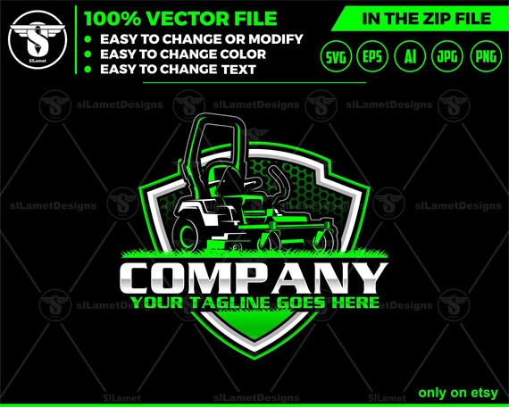 Lawn Mowers logo - Zero Turn mowers logo - grass cleaner logo