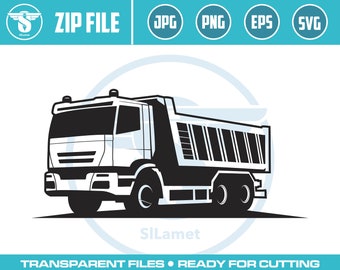 logo kipper - logo kiepwagen met platte neus - logo dumper - kipper: clipart bouw, vrachtwagensilhouet (digitale download)