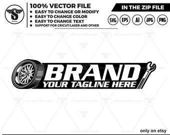 Car Tire Repair Logo: Automotive SVG Cut File (Digital Download)