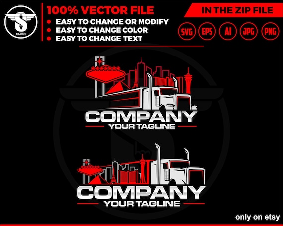 las vegas trucking logo, Trucking city logo, Company truck Logo, Moving Truck, Semi Truck, Trucking Brand, Truck Door Logo, Trucker Logo svg