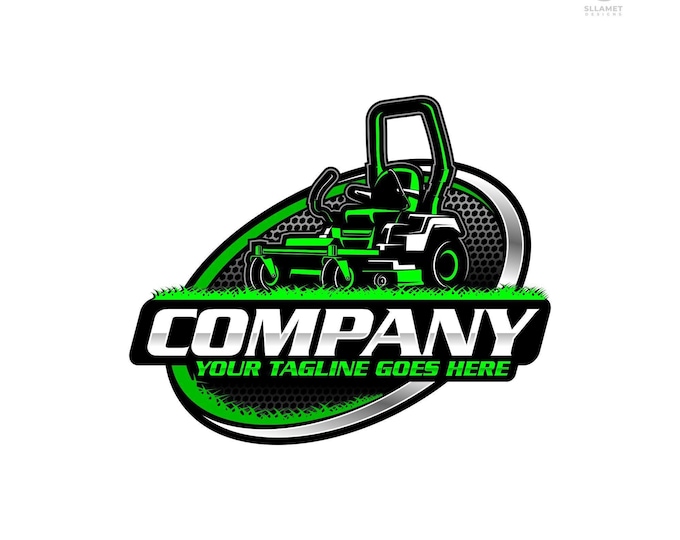Zero Turn Mower Logo: Editable Vector Design for Lawn Care Service (SVG, EPS, PNG)
