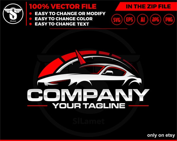 speed car repair logo - car service logo - car repair logo - spedometer car logo - car fix