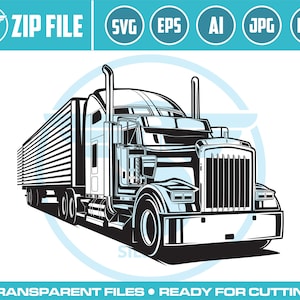 Semi Truck Trailer SVG: Big Rig Vector Cut File (Digital Download)