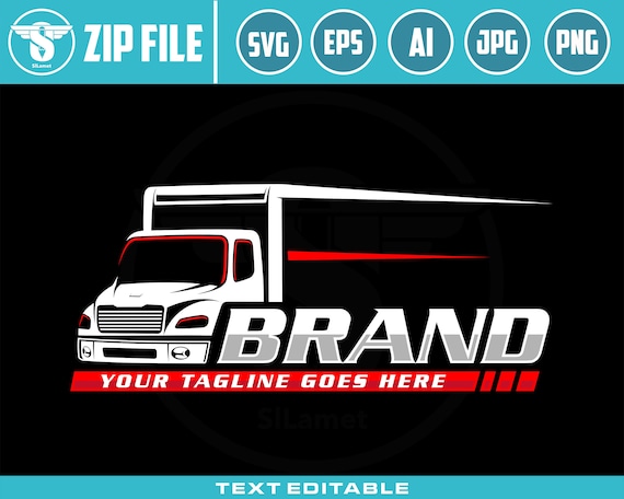 box truck logo - delevery truck logo template
