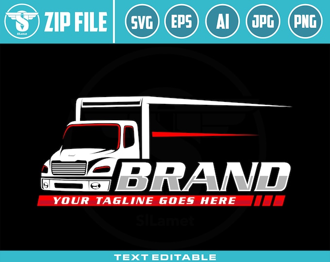 box truck logo - delevery truck logo template
