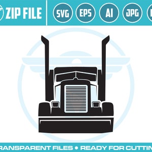 Truck SVG: Semi Tractor Trailer Vector Cut File (Digital Download)