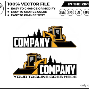skid steer logo - Heavy Equipment logo - Construction Logo - skid loader logo