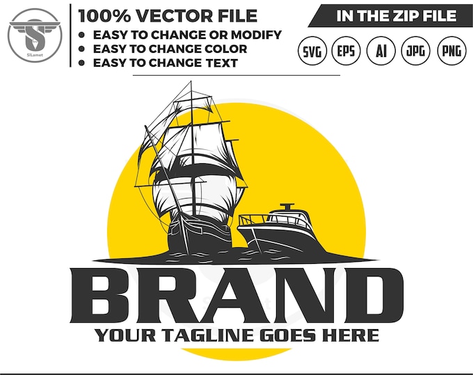 sailboat logo, Sailing Ship and speed boat logo svg,Ship svg,Boat svg, Sailing Ship logo