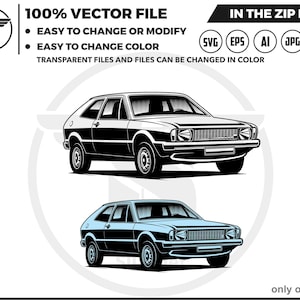 Volkswagen Scirocco Mark 2 SVG - Car Silhouette (Digital Download)