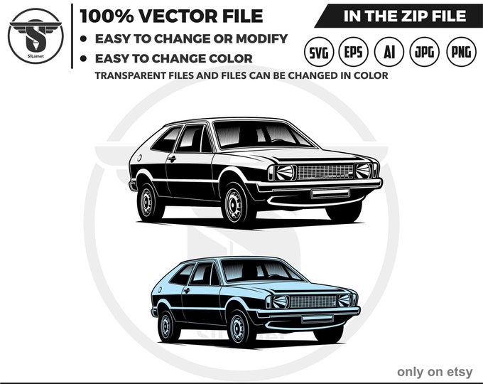 scirocco Mark 2 svg - Volkswagen scirocco svg - Volkswagen silhouette