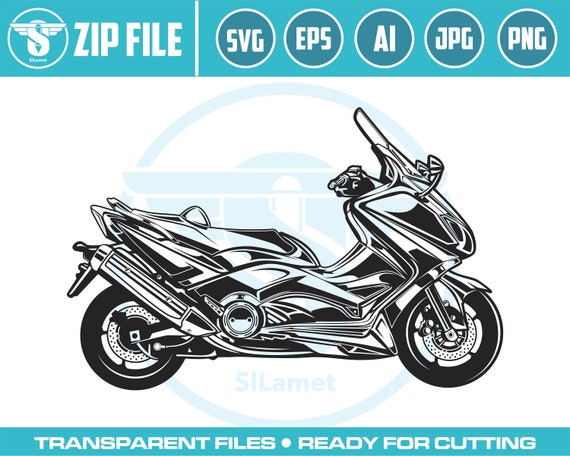 yamaha tmax 530 SVG, Scooter SVG, automatic motorcycle Silhouette, Vespa Clipart, Scooter Motorbike, Scooter Bike Image Cut File for Cricut
