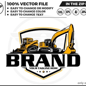 skid steer and excavator logo svg, skid steer Bulldozer logo, skid steer SVG, Wheel Loader Svg, skid steer excavator,mini excavator svg