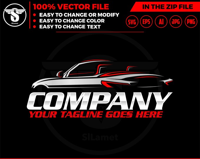 sport car logo - automotive logo - luxury car logo - back view car