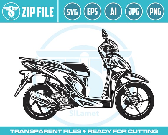 honda vision 50 2021 SVG, motorcycle Silhouette, Scooter SVG,  Vespa Clipart, Scooter Motorbike, Scooter Bike Image Cut File for Cricut