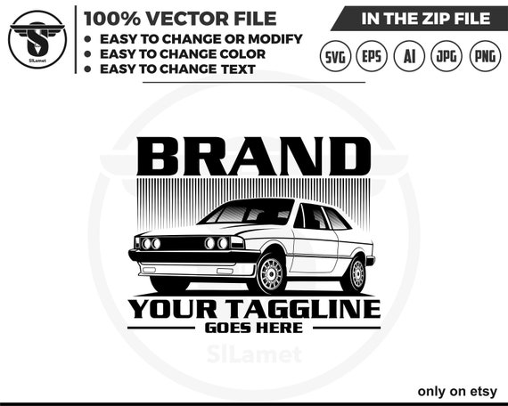 classic car logo, vintage car logo, automotive logo, scirocco Mark 1 logo, Volkswagen scirocco svg, Volkswagen silhouette
