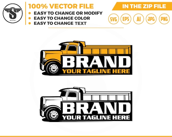 dump truck logo - dump truck silhouette svg - equipment vehicles logo - heavy equipment svg