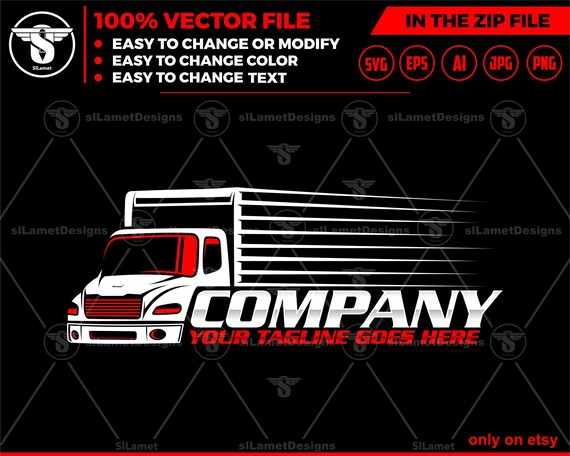 box truck logo - delevery truck logo template