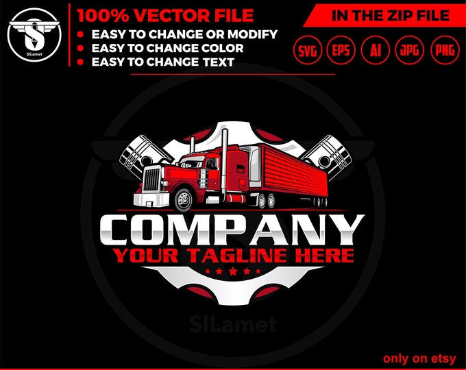 trucking repair logo - trucking service logo - truck trailer repair logo - trucking fix logo