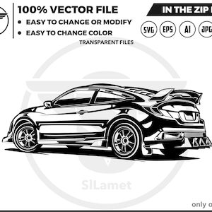 2018 honda civic f1r f102 svg - 2018 honda civic custom svg - sport car silhouette - sport car svg - luxury car svg - excotic car svg