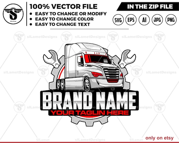 trucking repair logo - trucking service logo - truck trailer repair logo - trucking fix logo