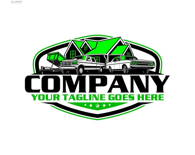 Home Improvement Logo, Editable Vector Logo for Contractor & House Service Branding (SVG AI)