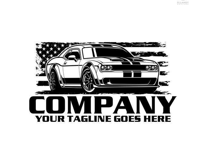 American Muscle Car logo: SVG for Cricut, Laser, Cut file, Automotive Logo Vector