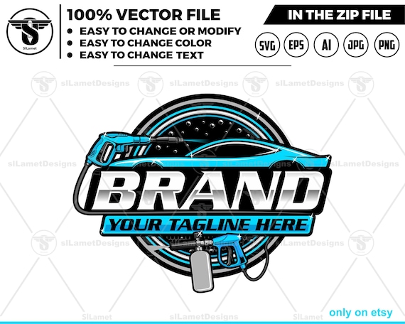 Pressure car wash logo - Pressure Wash car logo - car wash logo template - auto detailing car logo  - Car Detailing logo - car clean logo