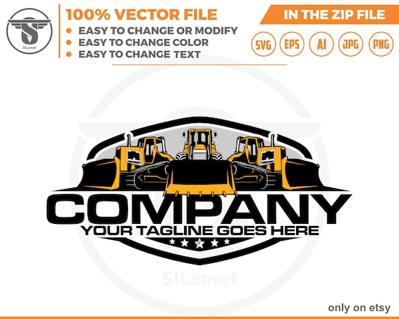 Bulldozer logo - Heavy Equipment logo - Bulldozer svg