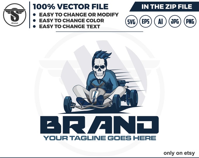 skull Racer logo, Go Kart skull SVG, Go Kart logo, Go Kart Racing , GoKart Racer, karting