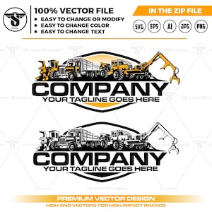 Logging Equipment Logo: Heavy Machines Vector Graphics (Digital Download)