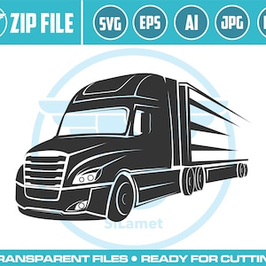 Semi Truck Trailer SVG: Big Rig Vector Cut File