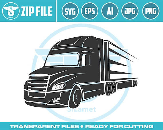Semi Truck Trailer svg, Truck Driver Trucker Big Rigg 18 Wheeler Semi Tractor Trailer Shipping Trucking Logo .SVG Vector Cricut Cut Cutting