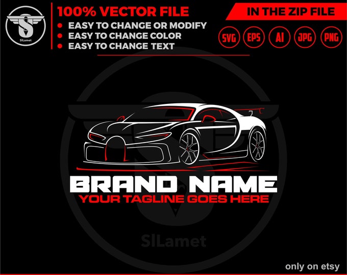 super car logo template, garage car logo, luxury car garage svg, exotic cars, luxury car svg, bugatti car svg, car showroom logo