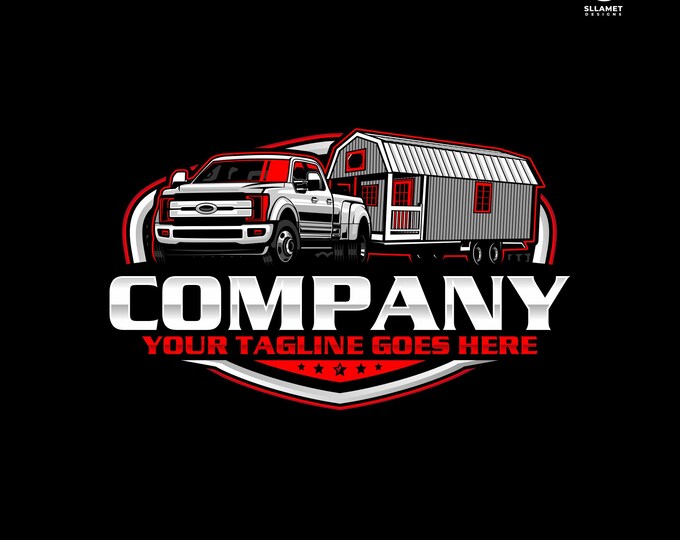 Shed Hauler Logo: Tiny House Barn Delivery Vector Designs (SVG, EPS, PNG)