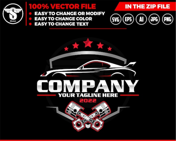 CAR PISTON LOGO, automotive car logo, piston logo, repair car logo, fix car logo, service car logo, race car logo, racing car logo sport car