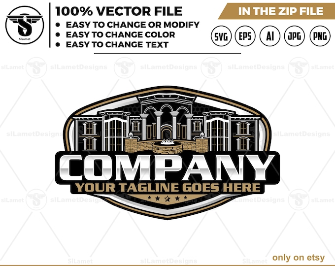 luxury house Hardscaping Fire Pit Logo Design