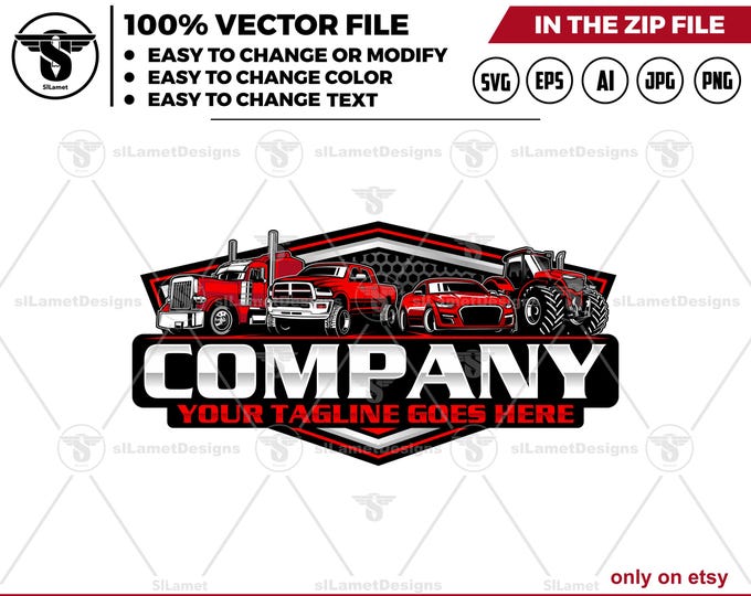 Automotive Company Logo: Truck, Car, tractor , pickup  (Digital Download)