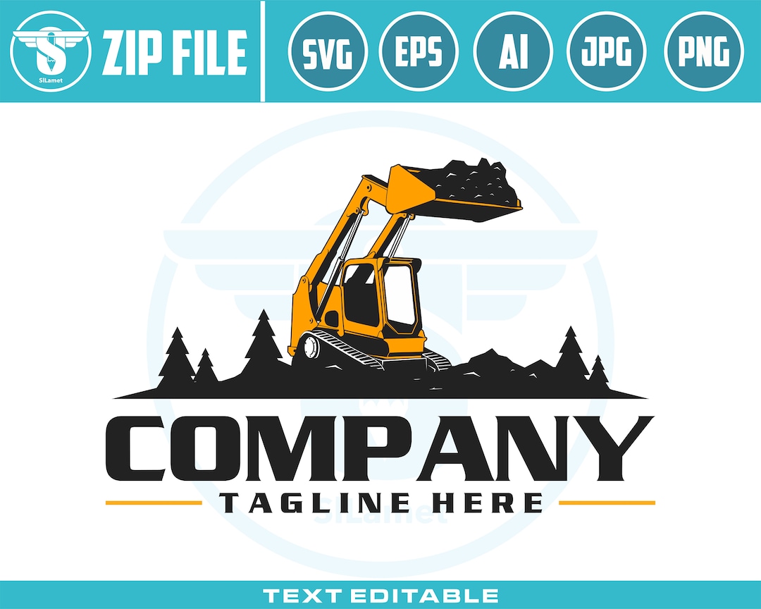 Skid Steer Loader Logo, Skid Steer Bulldozer Logo, Skid Steer Svg