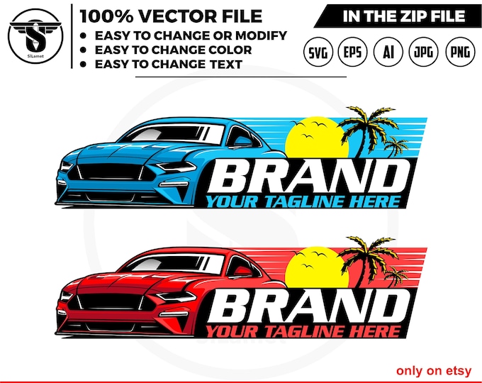sports car beach, sports car sunset - sport car logo, automotive logo, luxury car logo, car logo svg, automotive svg , car logo template