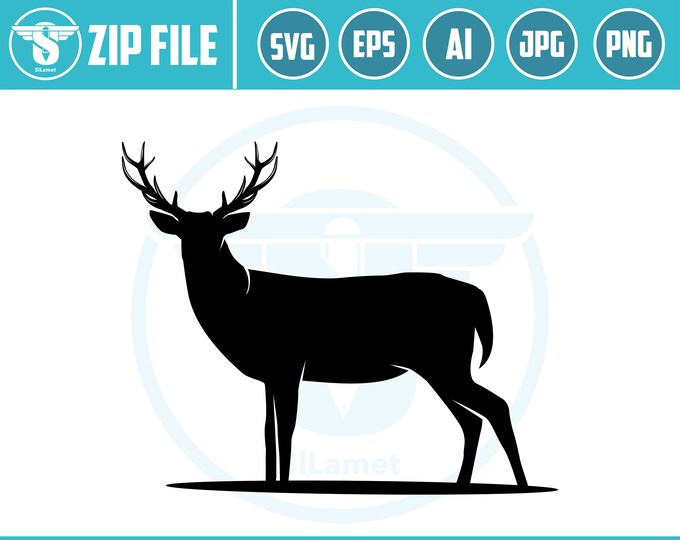 Deer svg, Deer Hunting svg , Hunting Instant Download,SVG, PNG, EPS, dxf, jpg digital download Image Cut File for Cricut