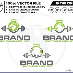 eco gym logo - eco Fitness Gym logo - green gym